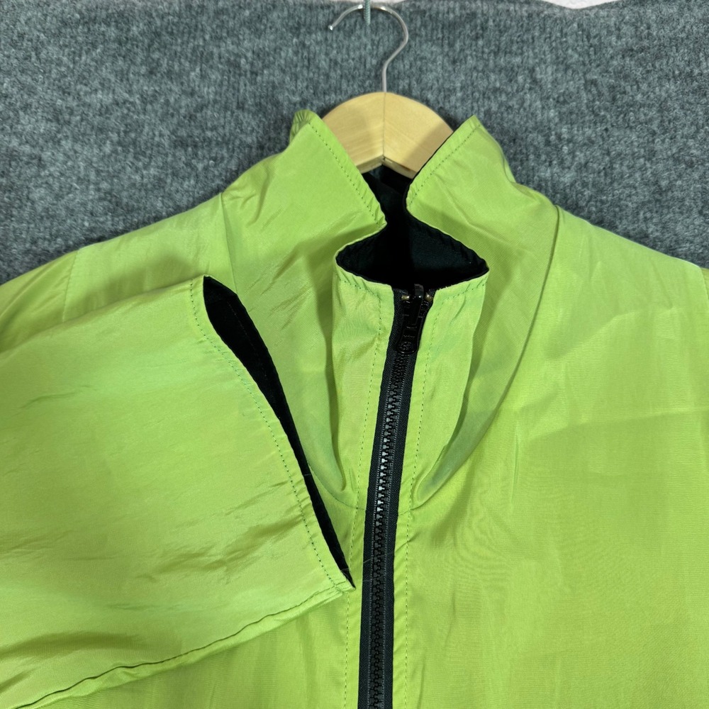 VTG Maralyce Ferree Reversible Full Zip Jacket Womens S Green Black Coat USA EUC